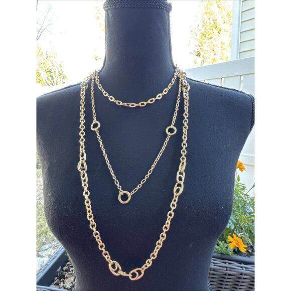 Laundry By Shelli Segal Jewelry - Laundry Shelli Segal Gold Link Chain Layered 16" Long Statement Necklace NEW $55